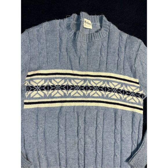 Vintage 1970s Sir Guy Cable Knit Geometric Pattern Cable Knit Sweater Sz Small/M - Picture 7 of 11